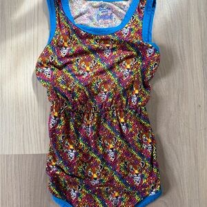 Posh Peanut Lisa Frank Hunter Print varsity romper